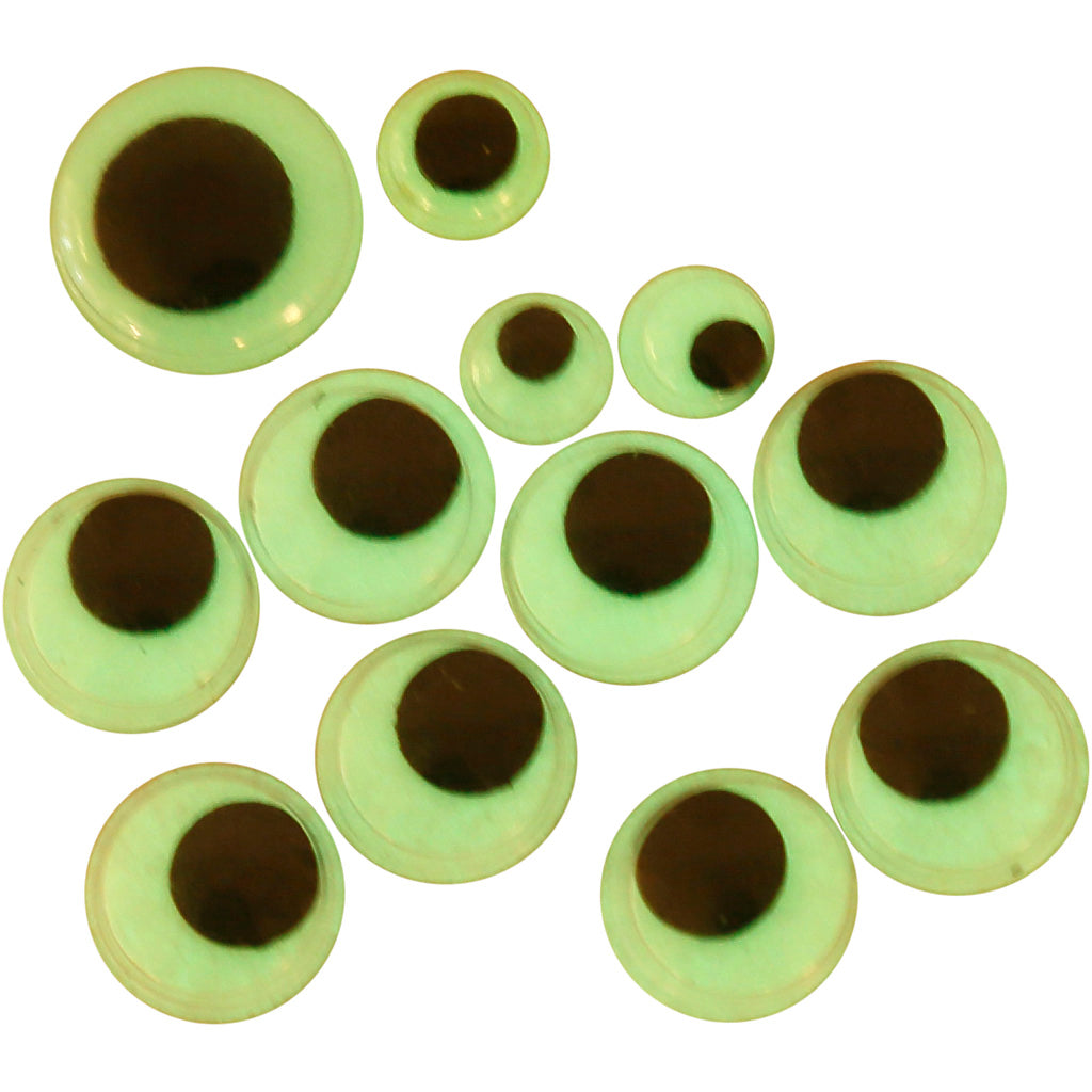 Wiebelogen Glow in the Dark lijm, 30st.