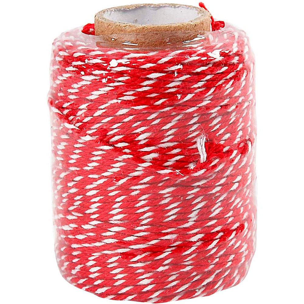 Creativ company katoenkoord rood wit, 50m
