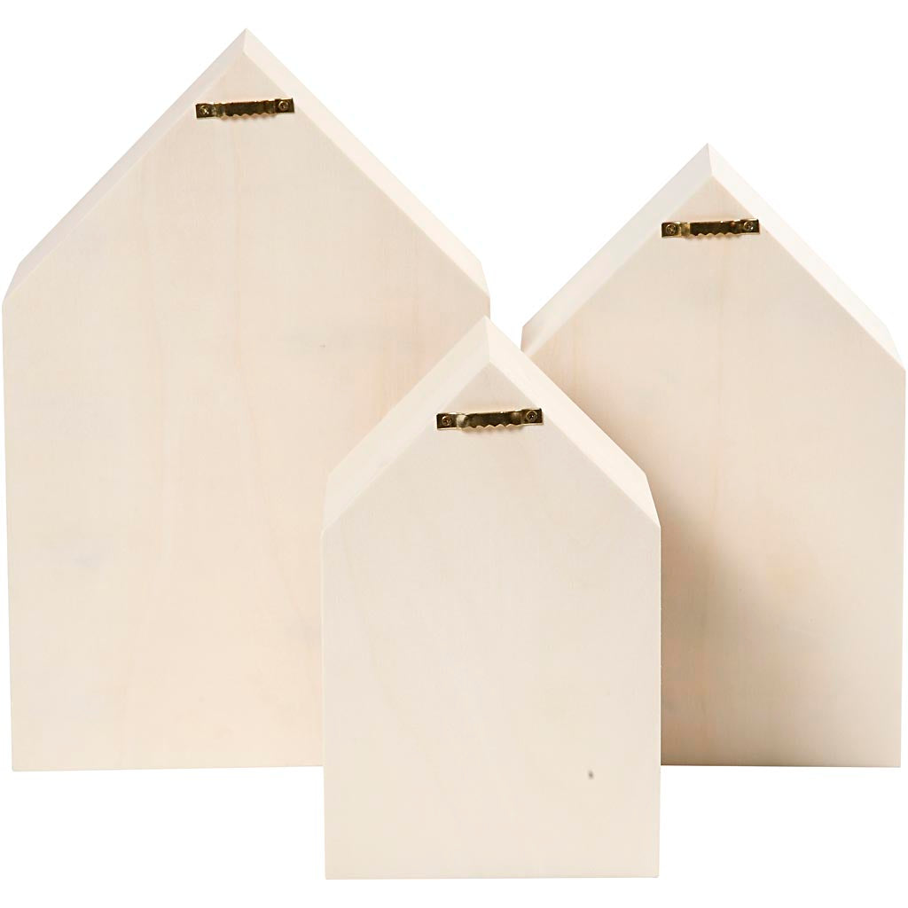 Houten Huisjes met Ophanghaak, 3e.