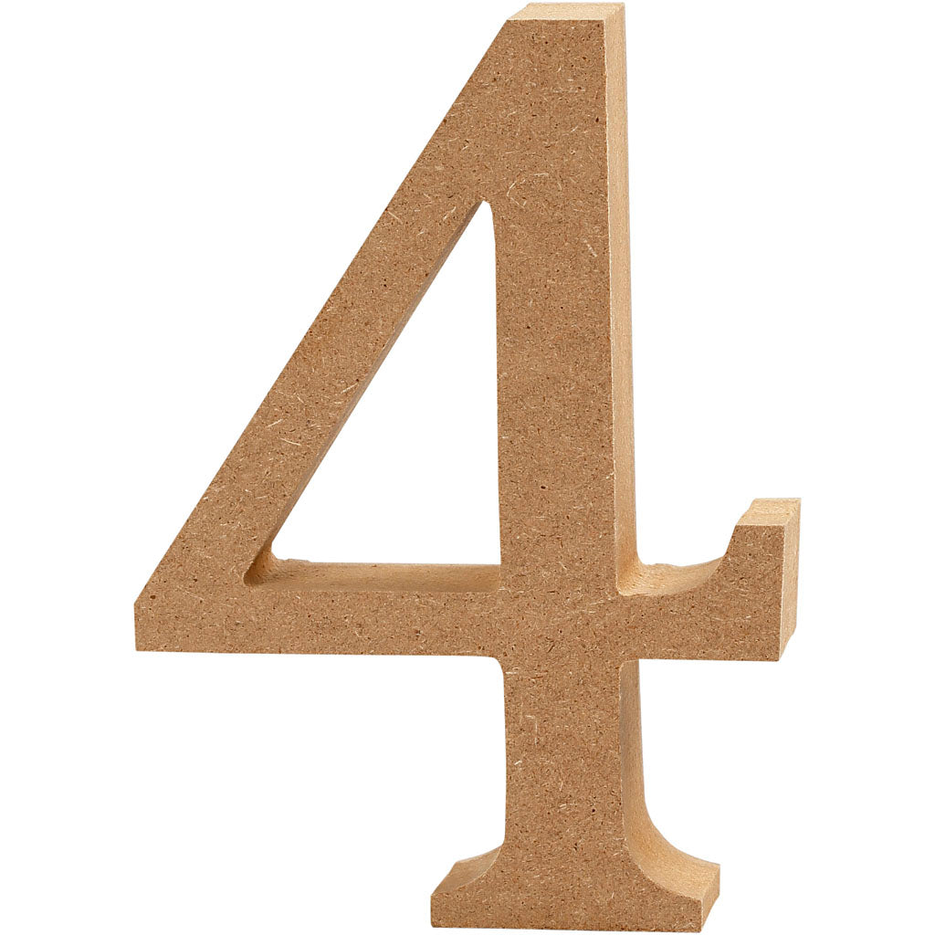 Creatief bedrijfscijfer 4 mdf 13cm, 1e.