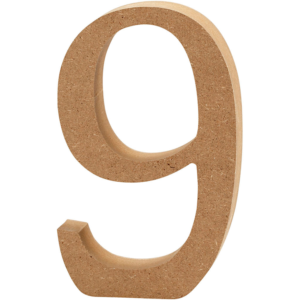 Creatief bedrijfscijfer 9 mdf 13cm, 1e.
