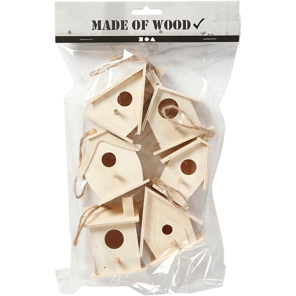 Creatief bedrijf vogelhuis hout 7cm, 6st.