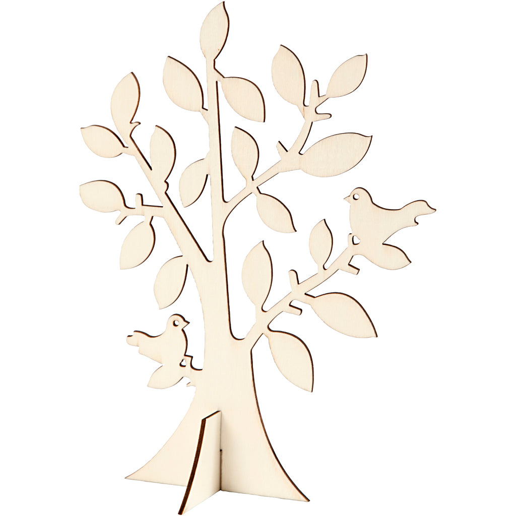 Creatief bedrijf houten boom met voet