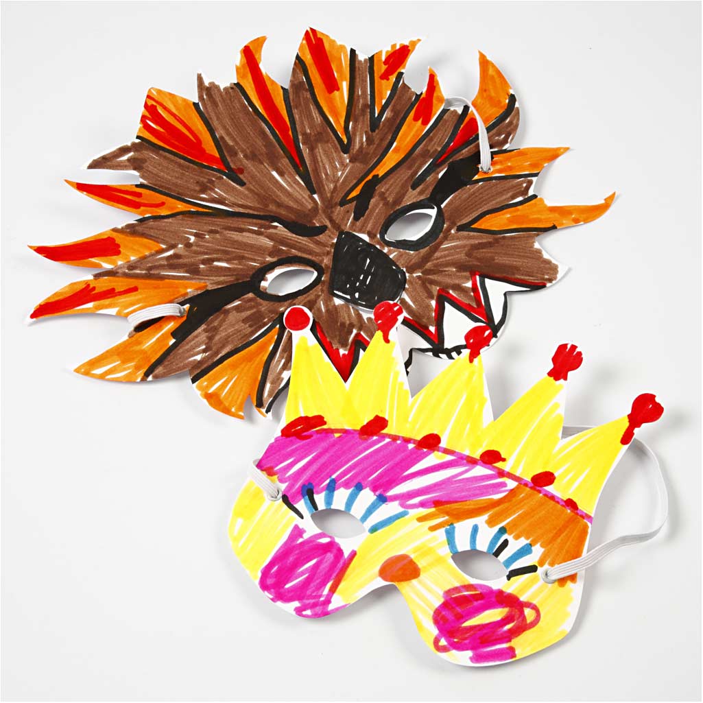 Creatief bedrijf fantasiemaskers wit, 5st.