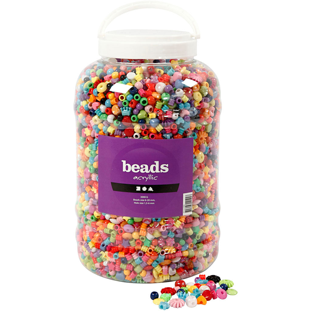 Creativ company xl emmer met plastic kralen, 8100st.