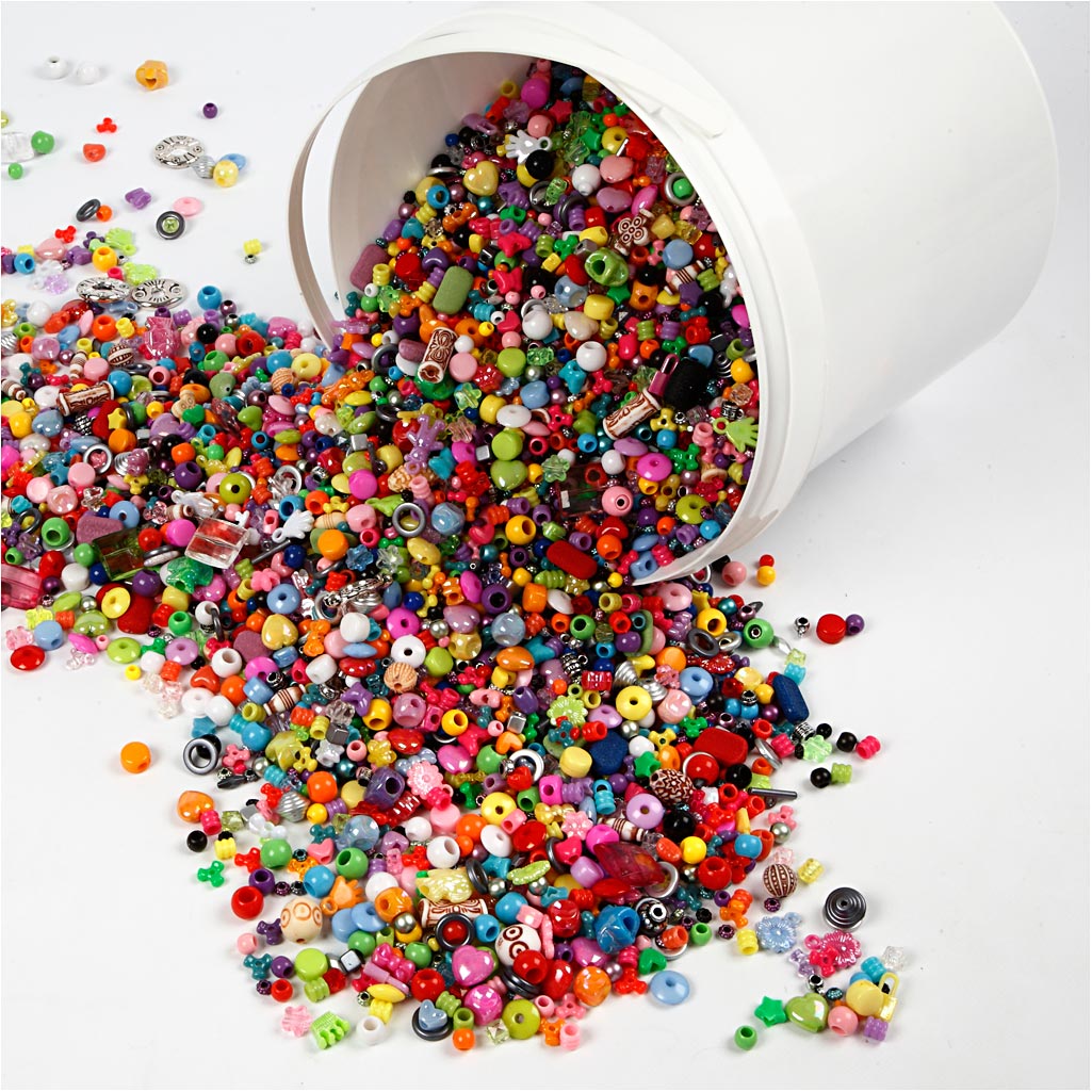 Creativ company xl emmer met plastic kralen, 8100st.