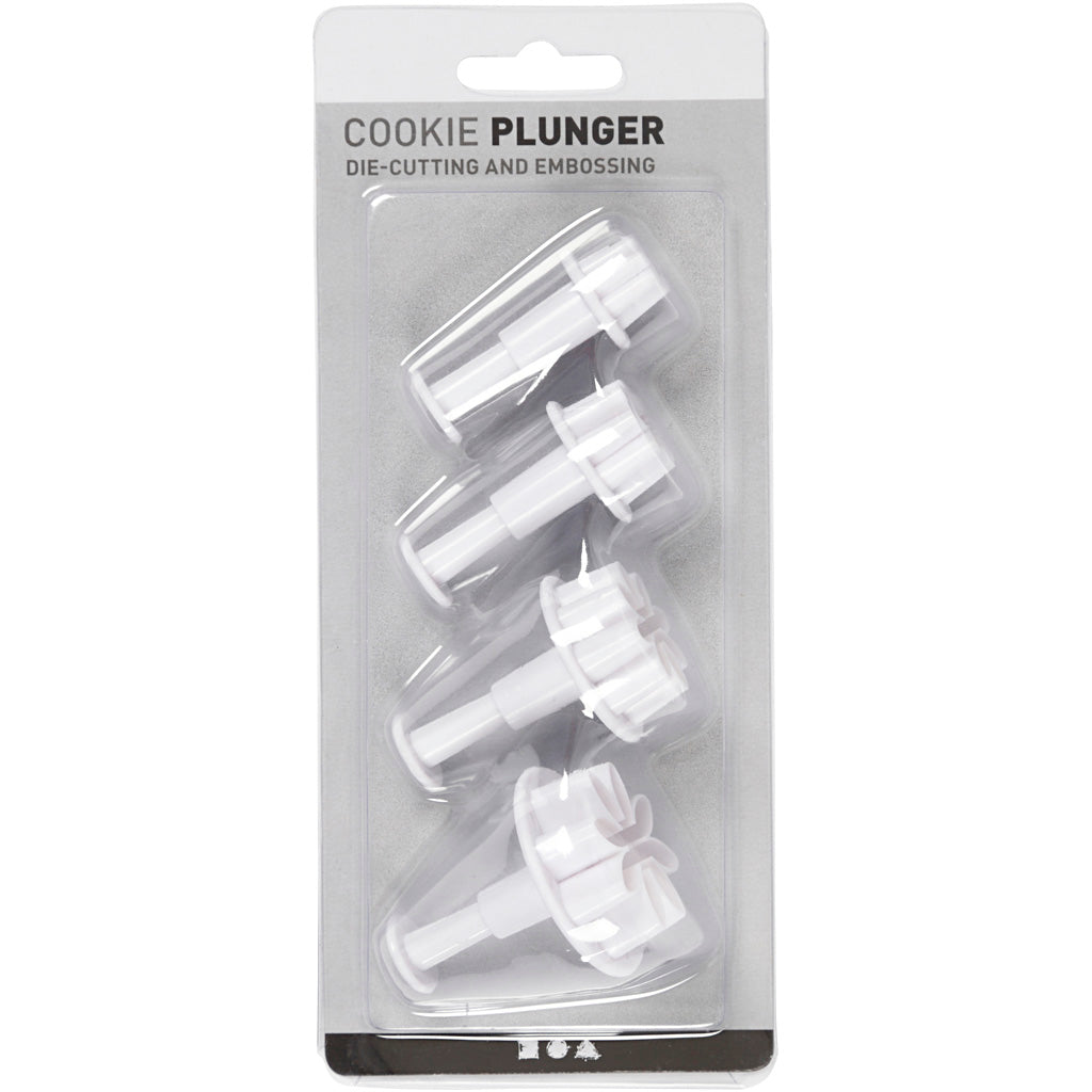 Creative Company cookie cutters with stamp flower, 4 pcs.