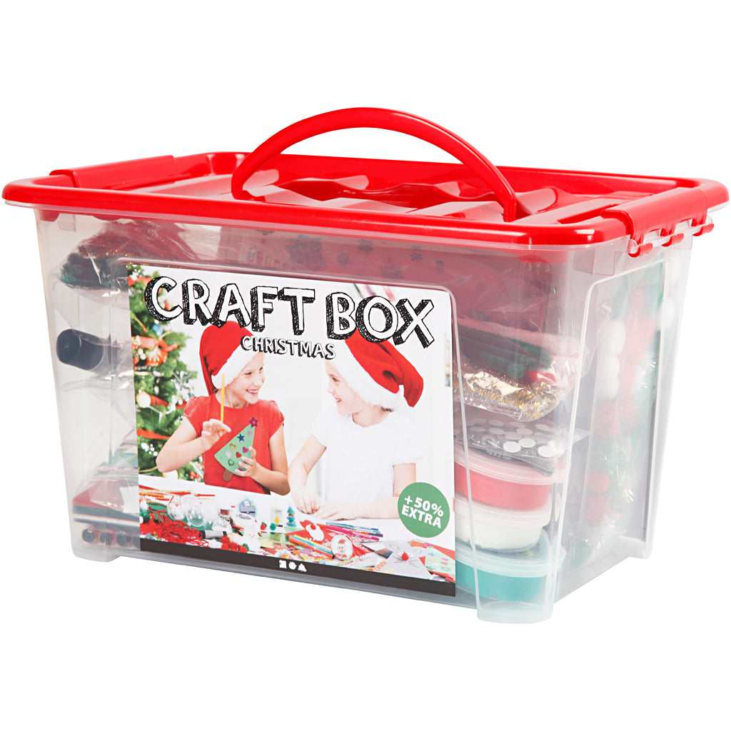 Creatief bedrijf hobbybox rood met creatieve materialen