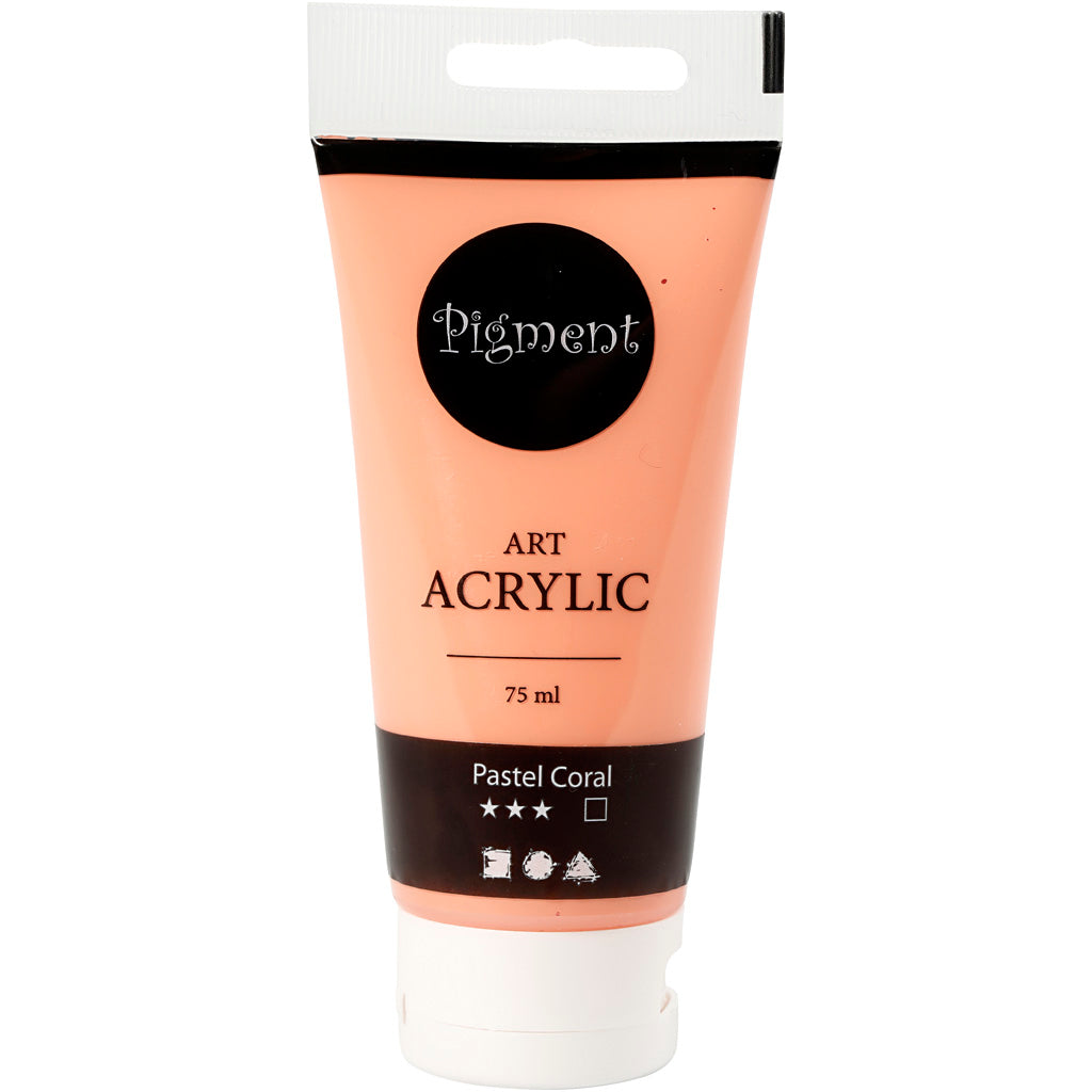 Creativ company pigment art acrylverf pastel koraal, 75ml