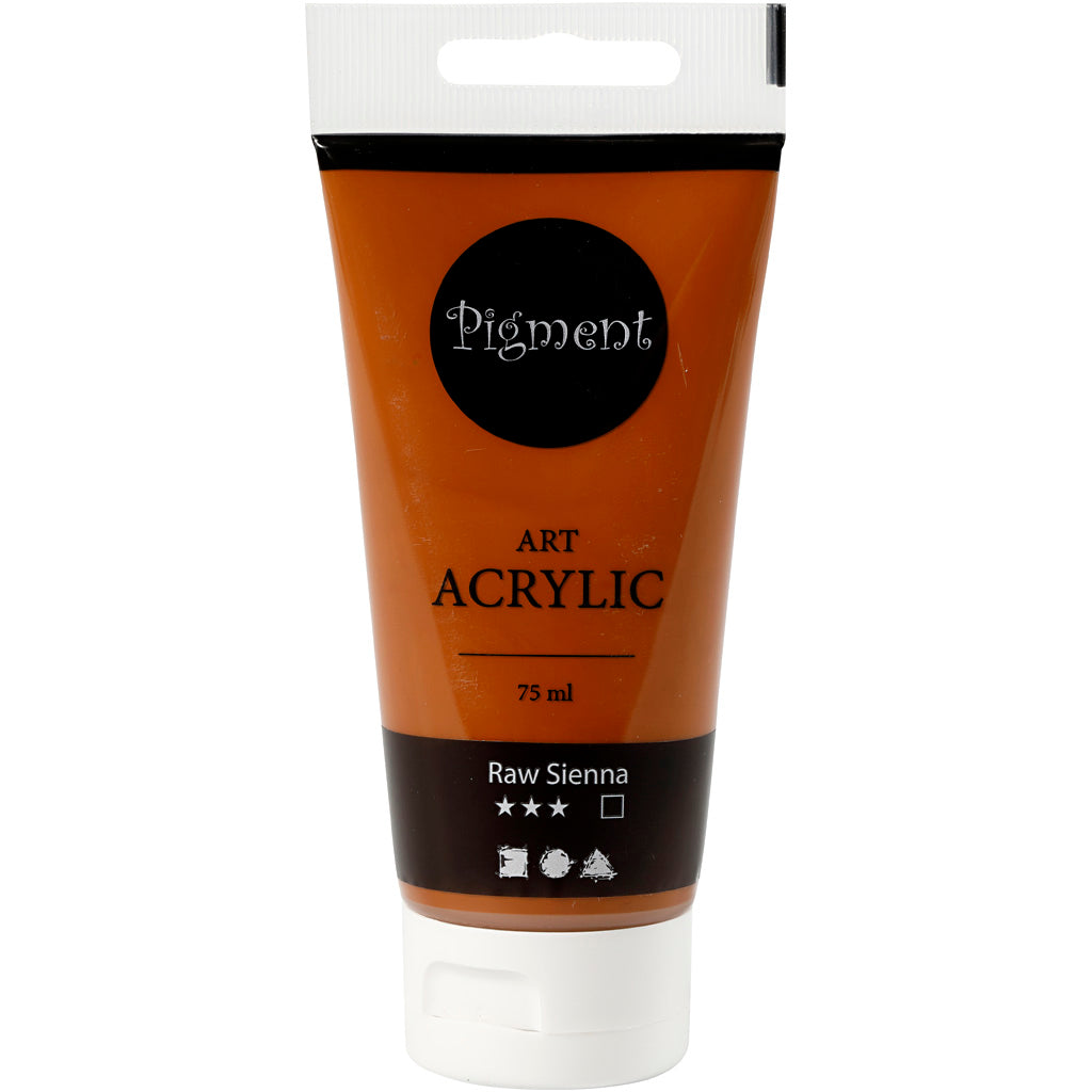 Creativ company pigment art acrylverf ruw sienna bruin, 75ml