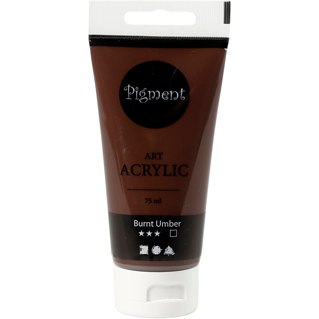Creativ company pigment art acrylverf gebrand omberbruin, 75ml