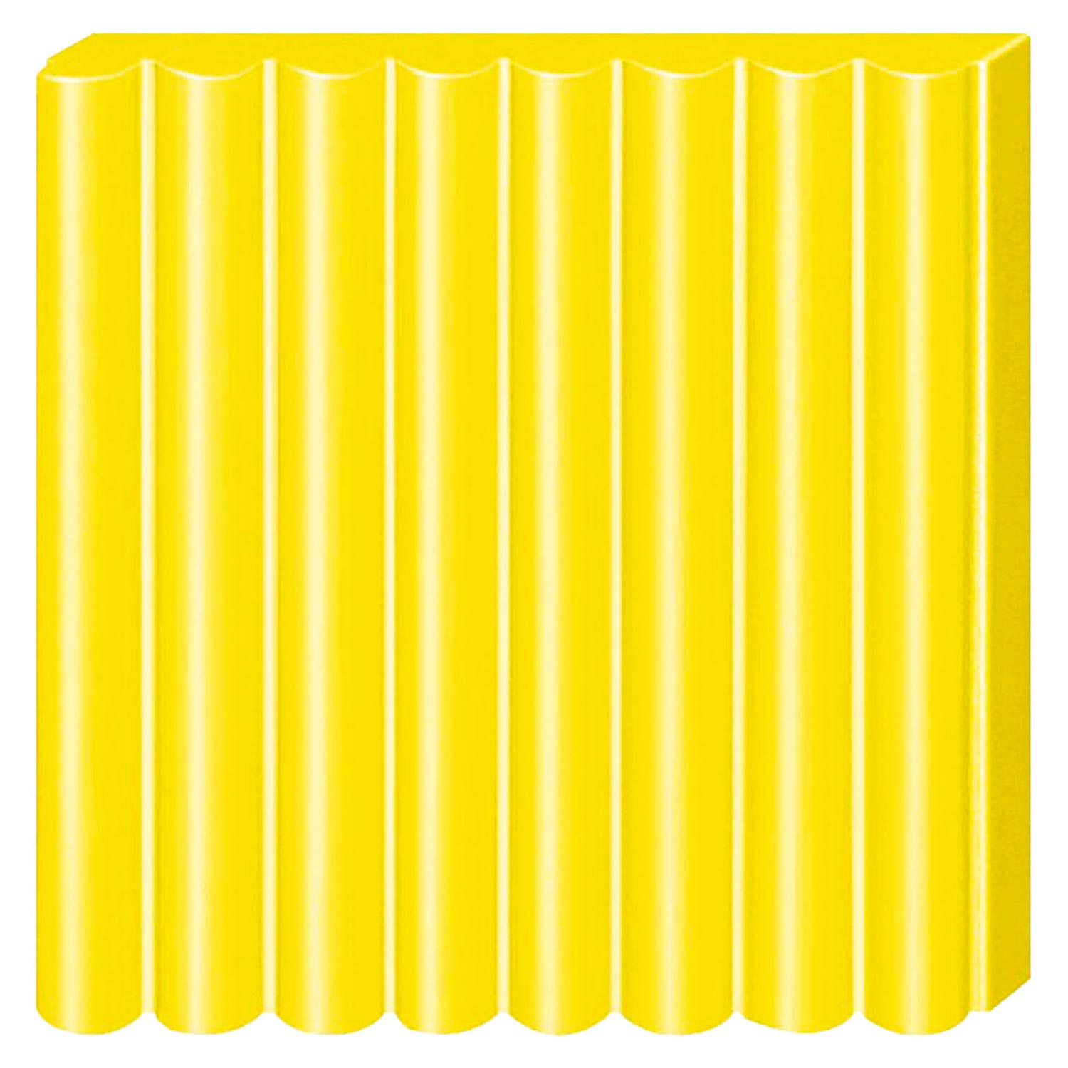 Fimo kids 8030 - ovenhardende boetseerklei - blokje 42 g - geel