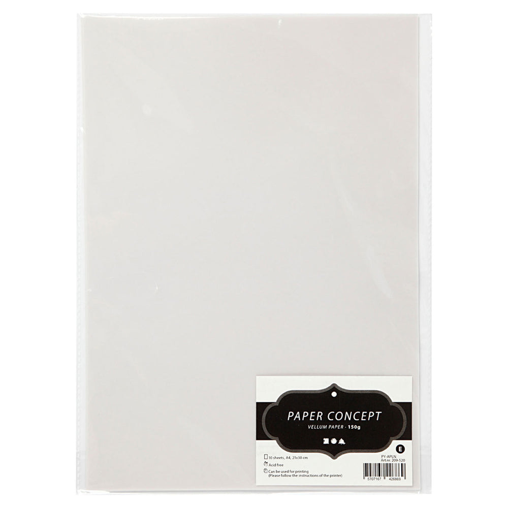Vellum Papier Gebroken wit, A4 150 gr, 10 Vellen