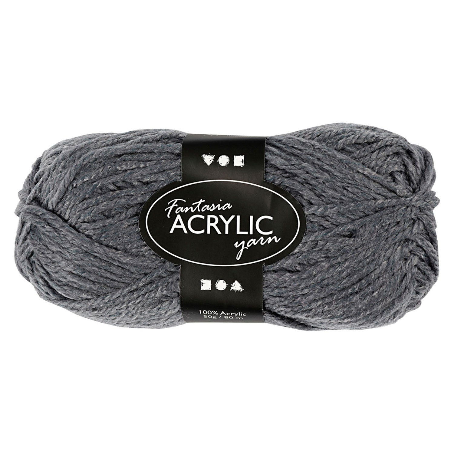 Creativ company acrylgaren, grijs, 50gr, 80m