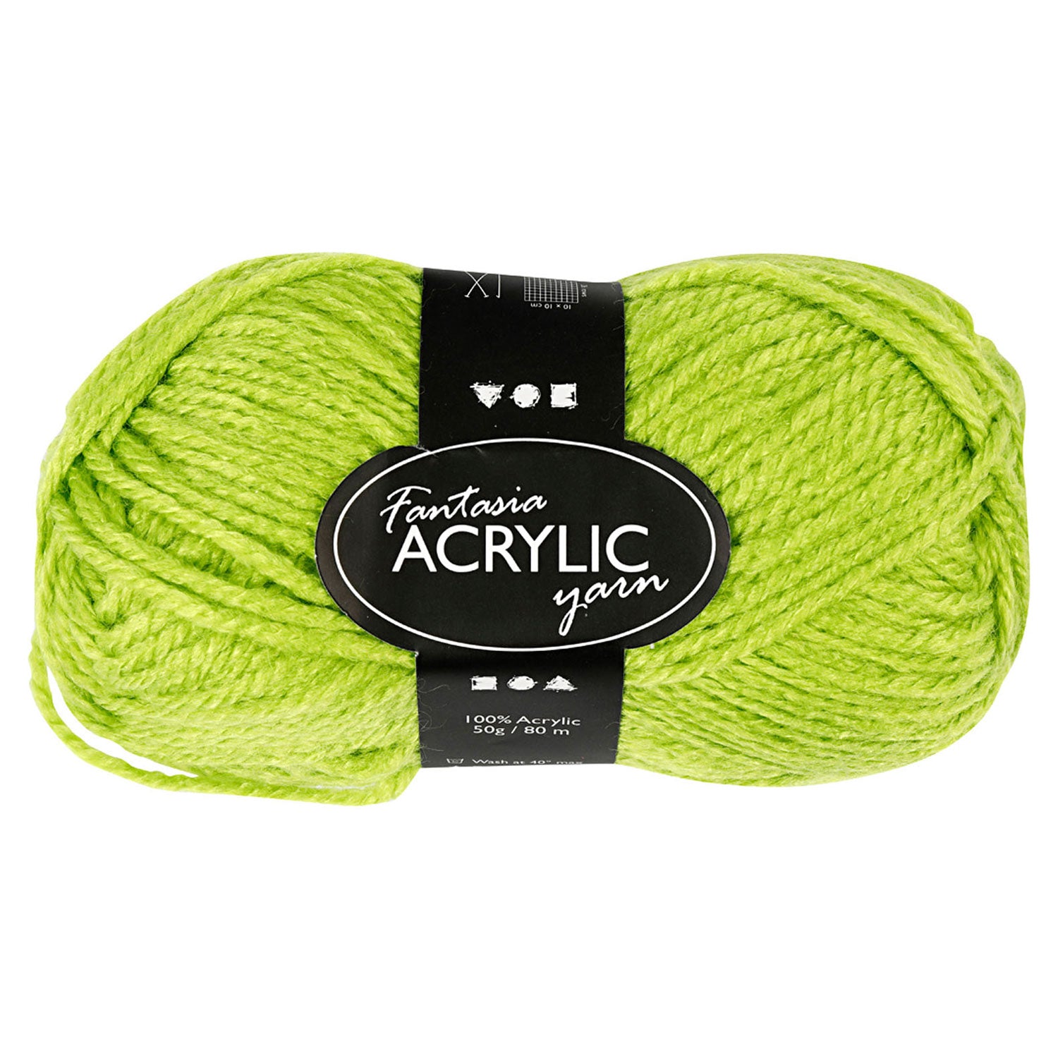 Creativ company acrylgaren, lichtgroen, 50gr, 80m