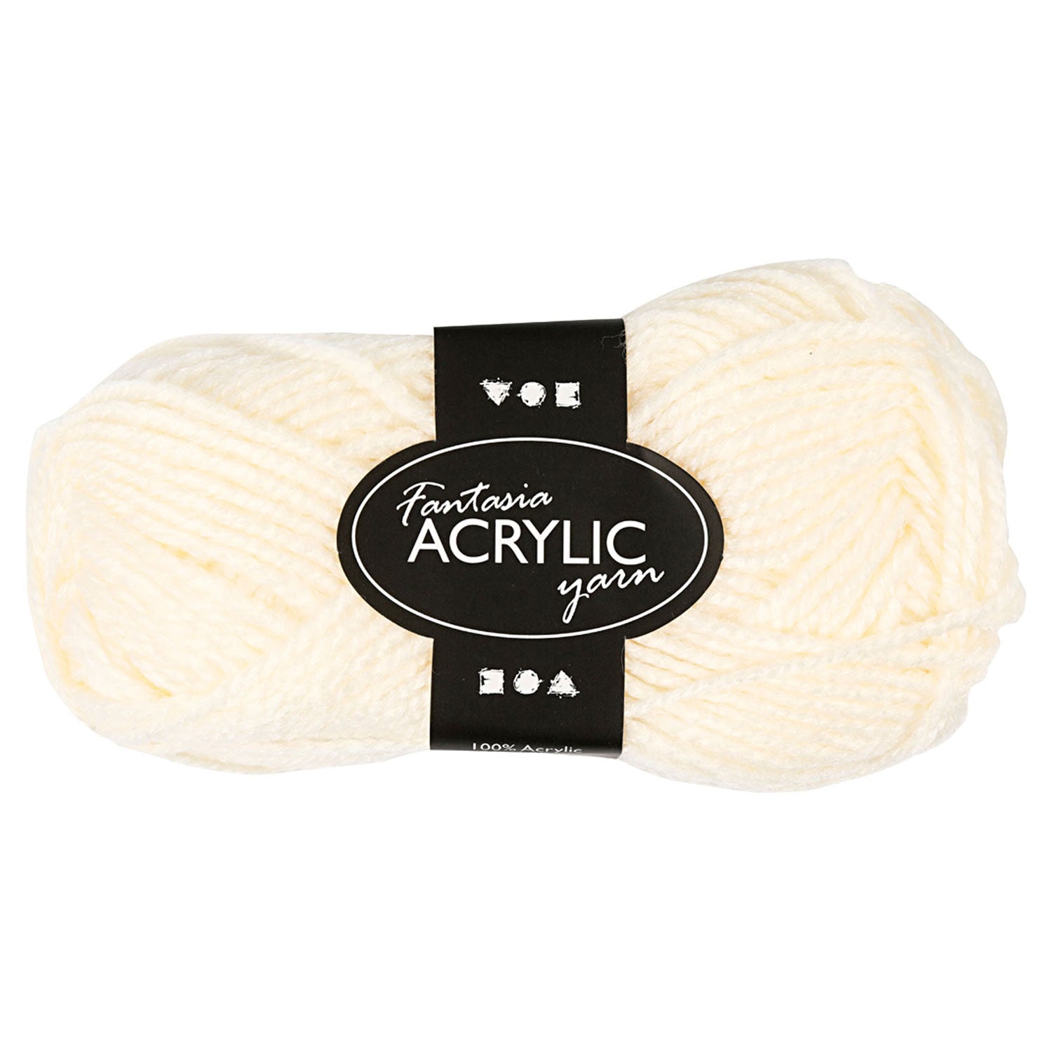 Acrylgaren, Gebroken Wit, 50gr, 80m