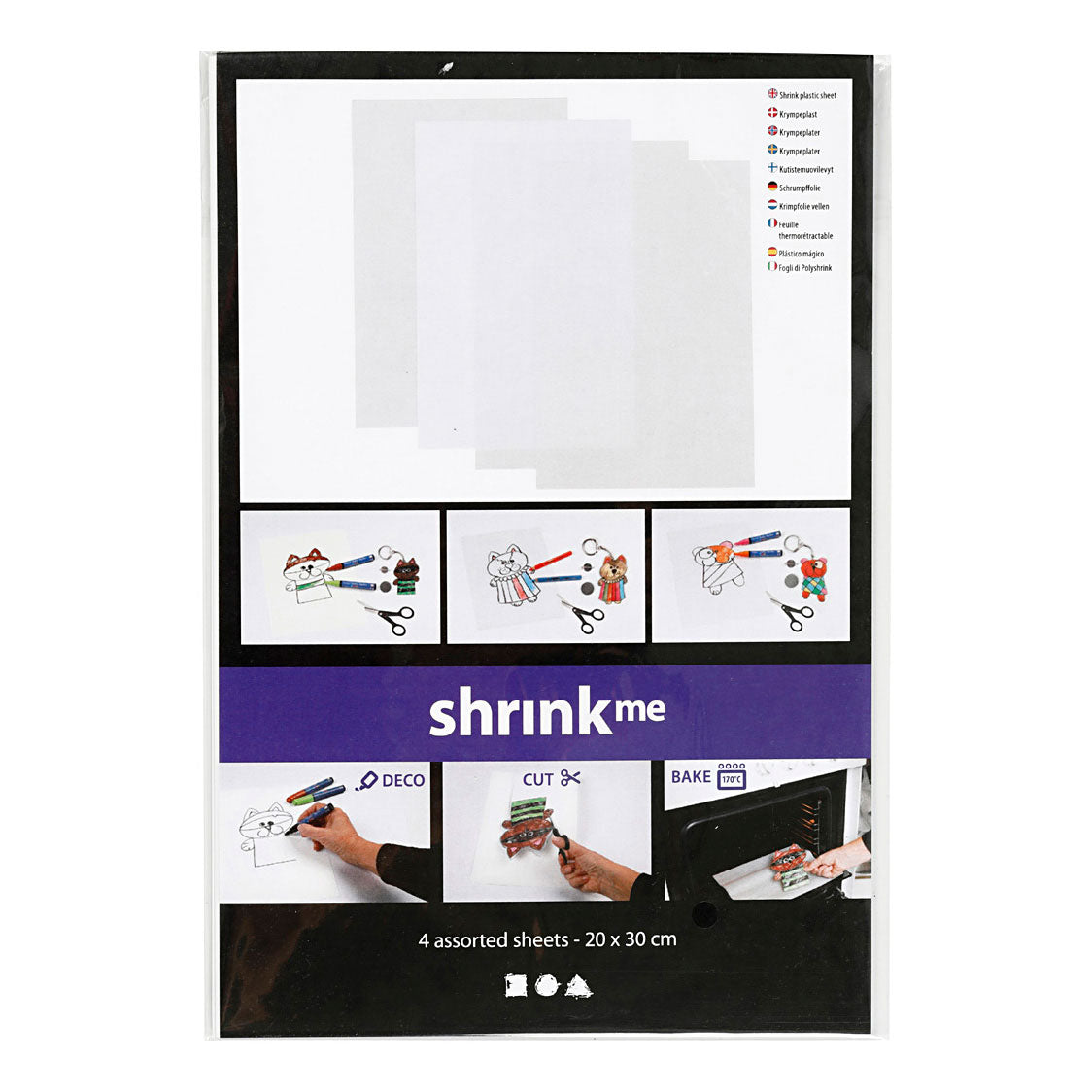 Creativ company vellen krimpfolie divers, 20x30, 4st.