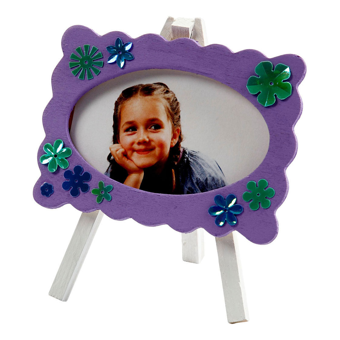 Creatief bedrijf houten fotolijst op ezel, 13,2x11,5cm