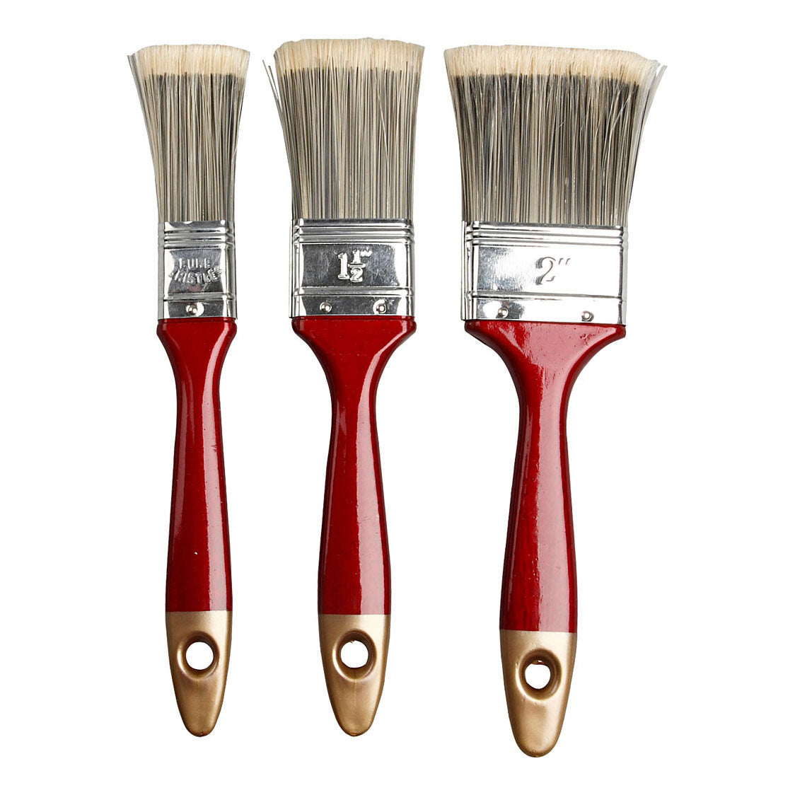 Vernis kwasten, l: 20 cm, b: 25-50 mm, plat, 3 stuk 1 doos