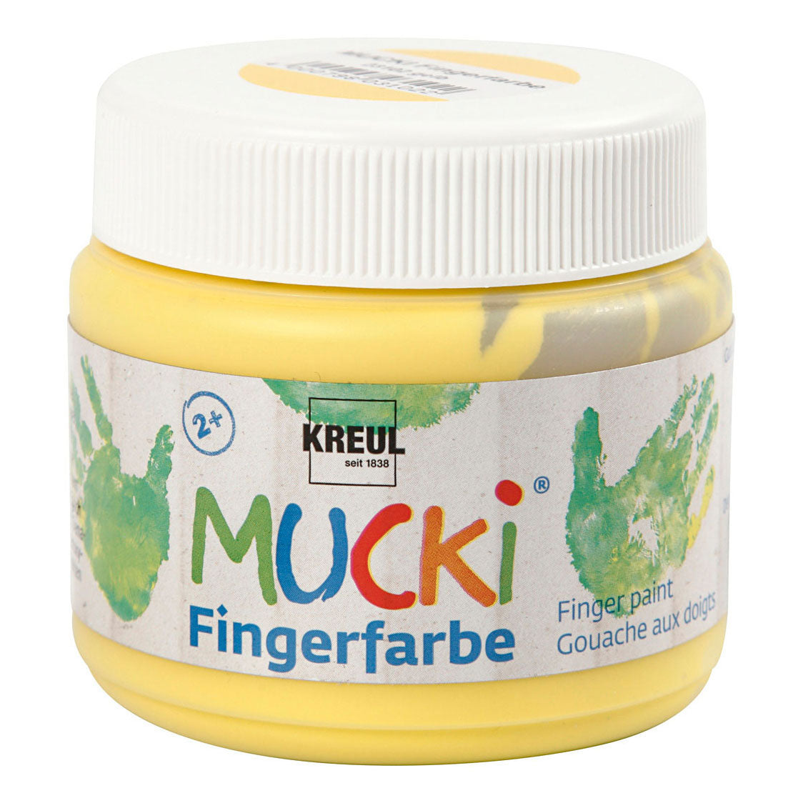 Creatief bedrijf mucki vingerverf geel, 150ml