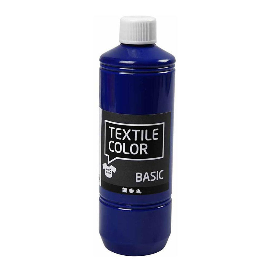 Creative company textiel kleur verf - blauw primair, 500ml