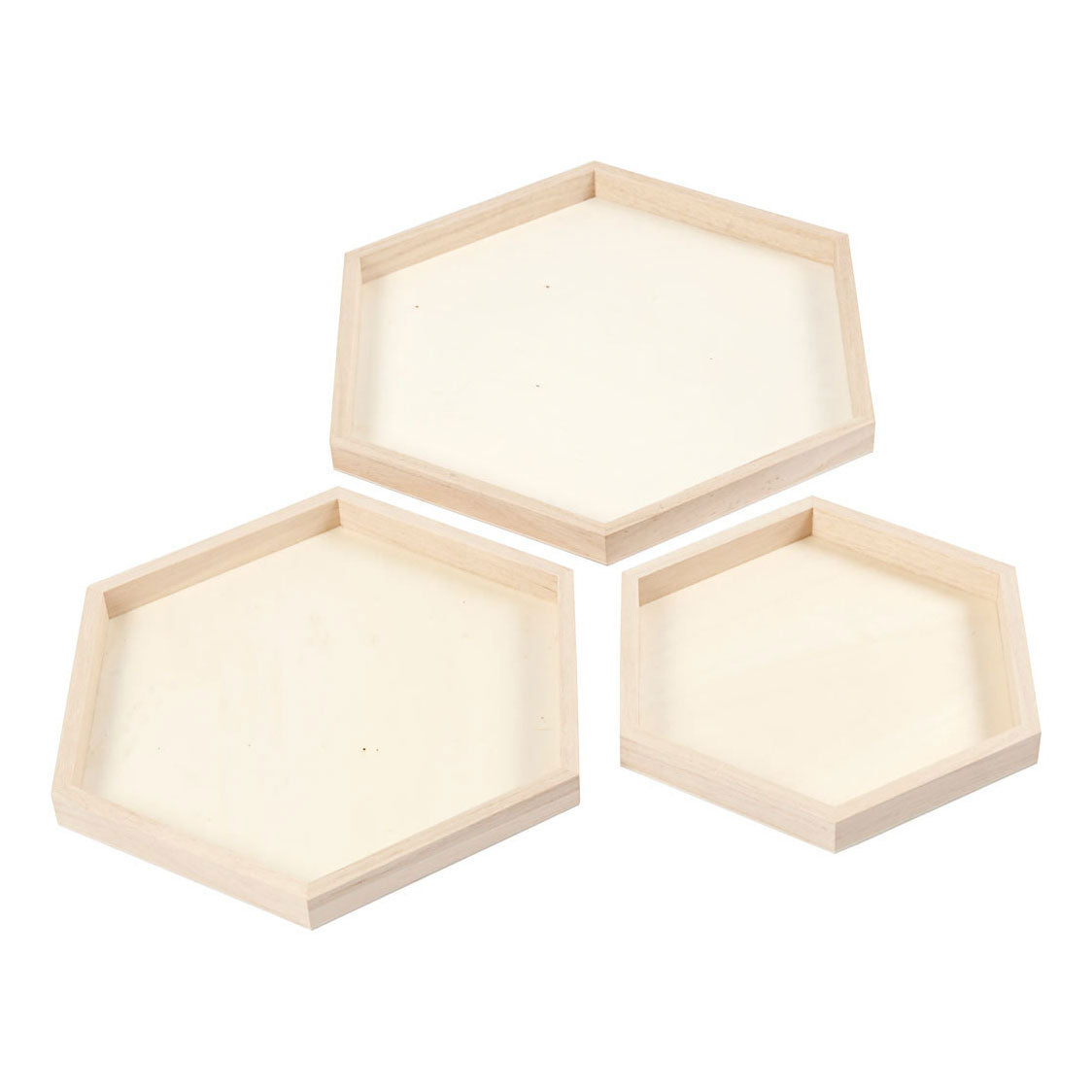 Creatief bedrijf houten dienbladen divers, set van 3