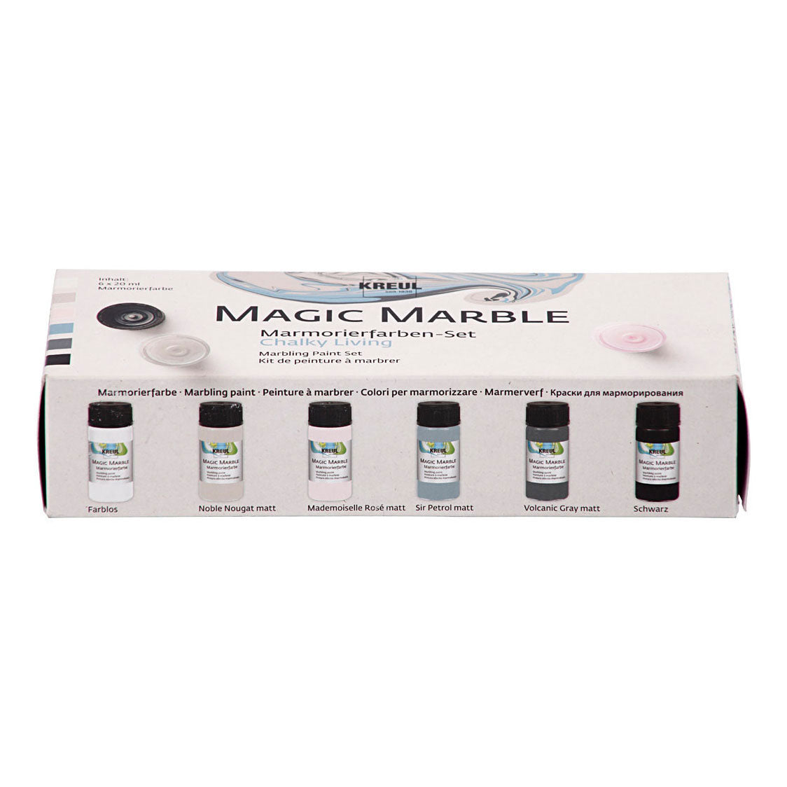 Creativ company magisch marmer verf pastelkleuren, 6x20ml