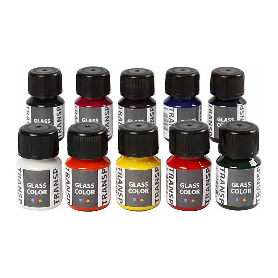 Creativ company glaskleur transparant glasverf kleur, 10x30ml