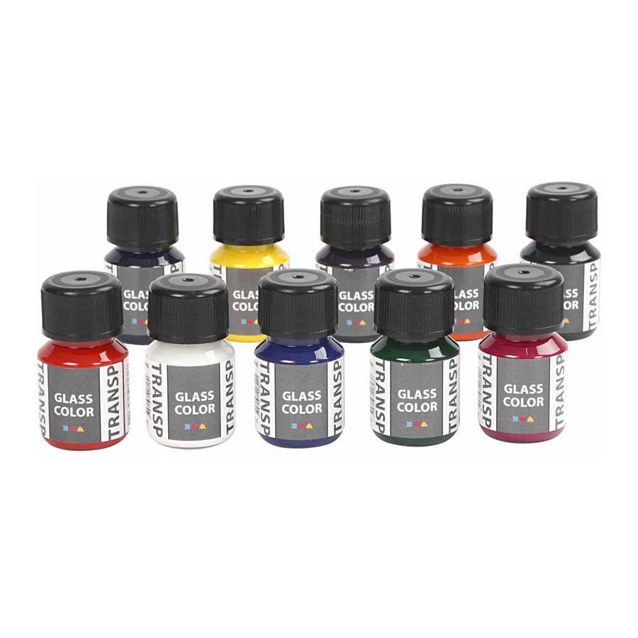 Creativ company glaskleur transparant glasverf kleur, 10x30ml