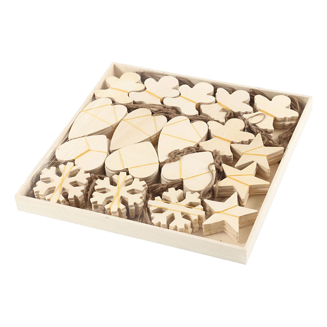 Creatief bedrijf houten ornamenten kerst thema divers, 90st.