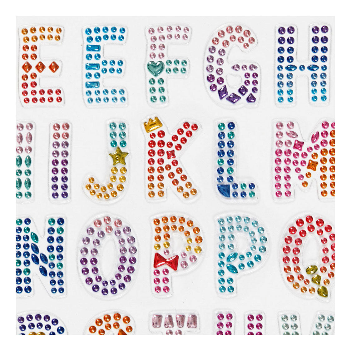 Creativ company diamant stickers alfabet, 1 vel