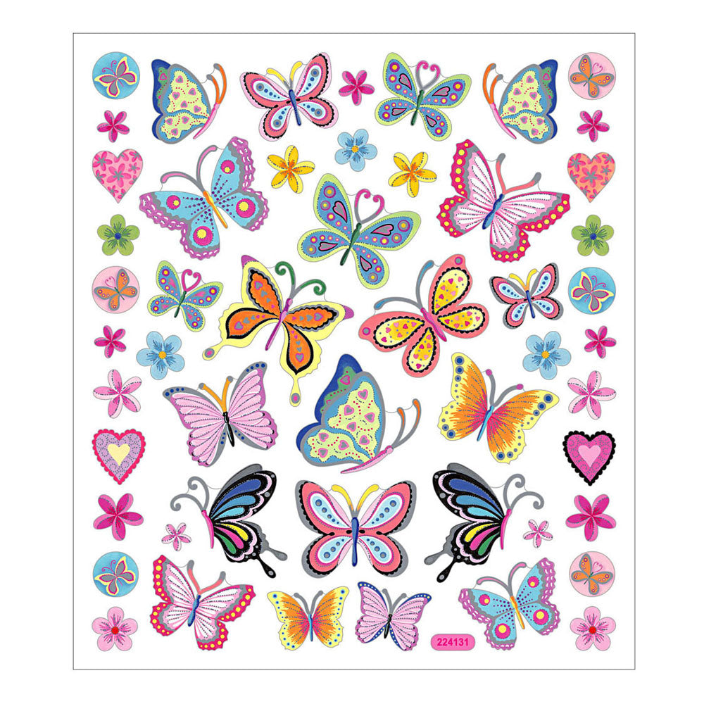 Creatieve bedrijfsstickers bloemen en vlinders, 1 vel