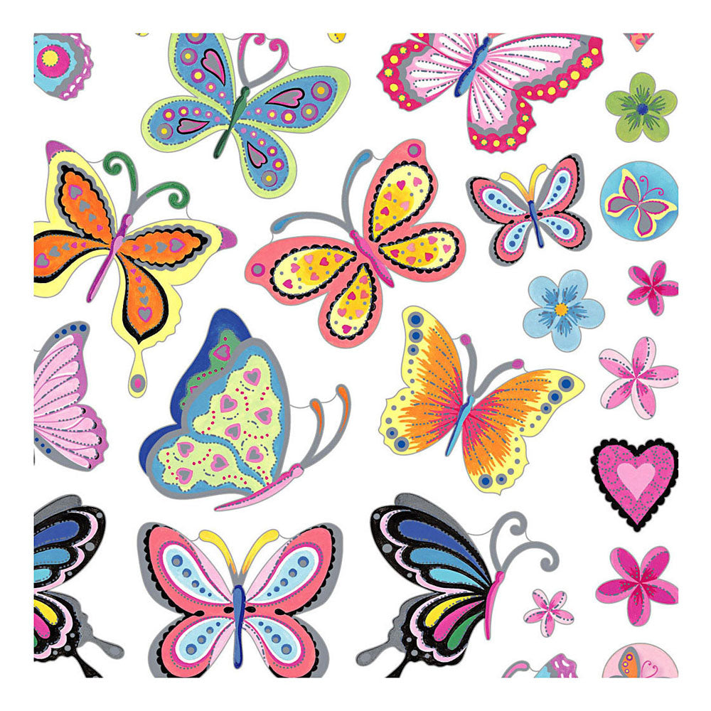 Creatieve bedrijfsstickers bloemen en vlinders, 1 vel