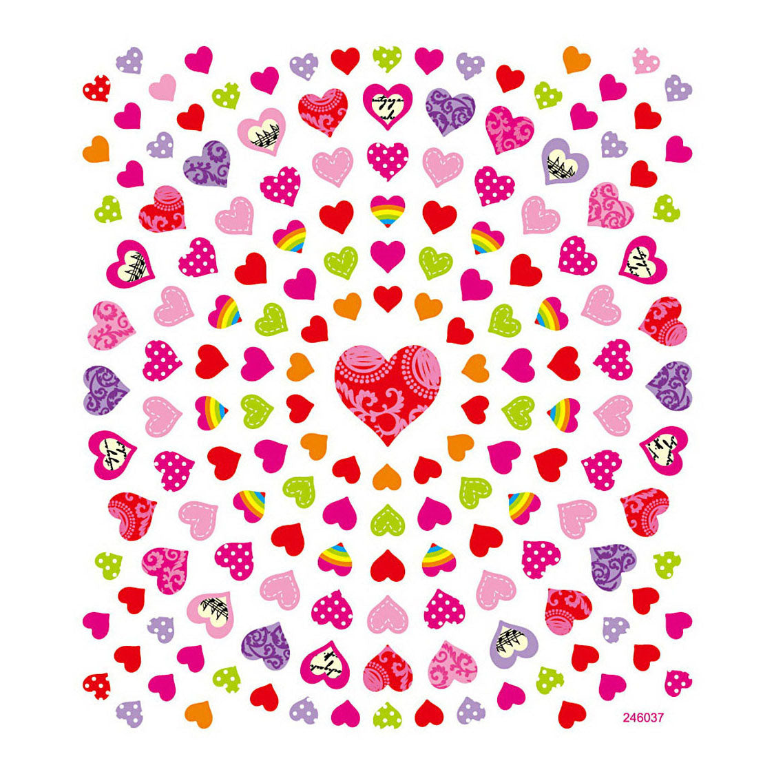 Creatieve bedrijfsstickers kleine harten, 1 vel