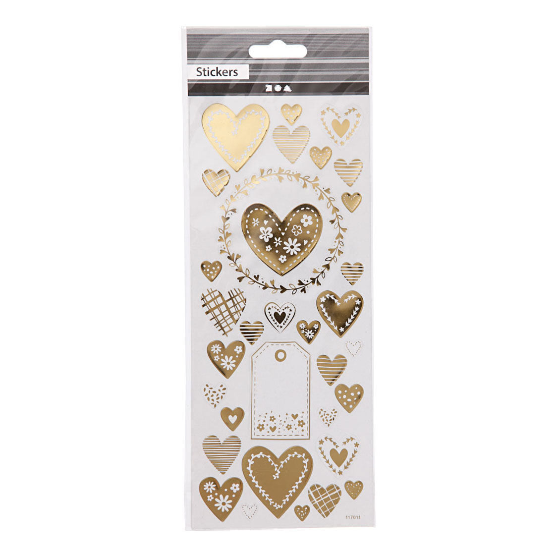 Creative bedrijfsstickers goud harten, 1 vel