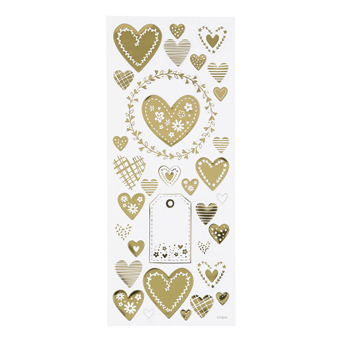 Creative bedrijfsstickers goud harten, 1 vel
