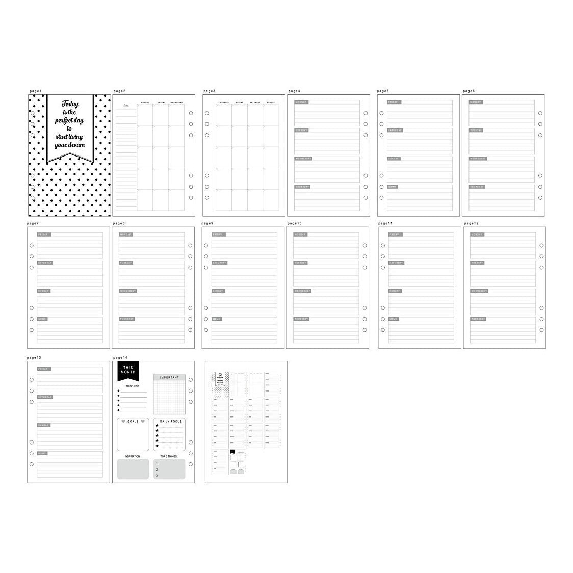 Creatieve bedrijfsplanner bulletjournal pagina's, 7ldg.