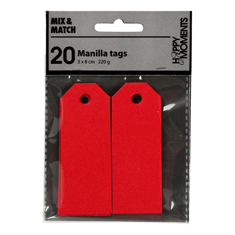 Creativ company manilla labels rood, 20st.