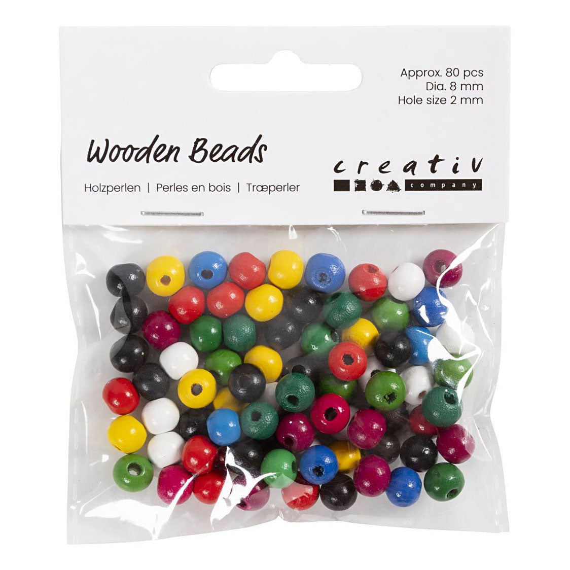 Creatief bedrijf houten kralen diverse kleuren, 150st.