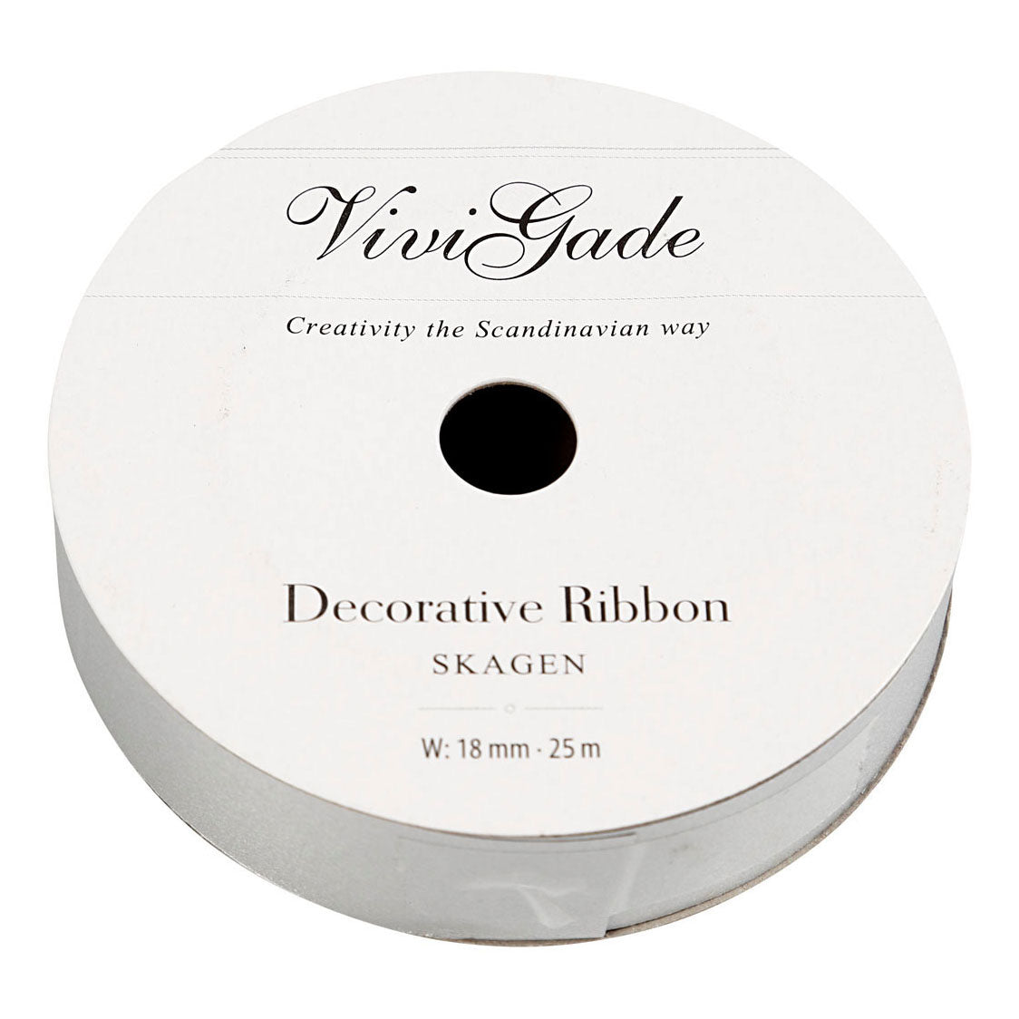 Creativ company cadeaulint, b: 18 mm, matt, zilver, 25 m 1 rol