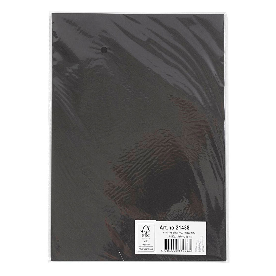 Gekleurde Karton Zwart A4, 210-220g, 10 Vellen