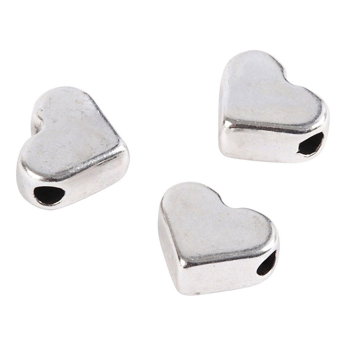 Creativ Company Space kralen afm. 5x5x7 mm gatgrootte 1 mm verzilverd 3 stuks 1 doos