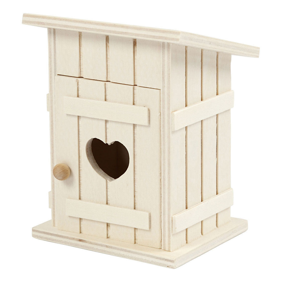 Creativ company houten mini toilethuis, 6,5x6,5x8cm