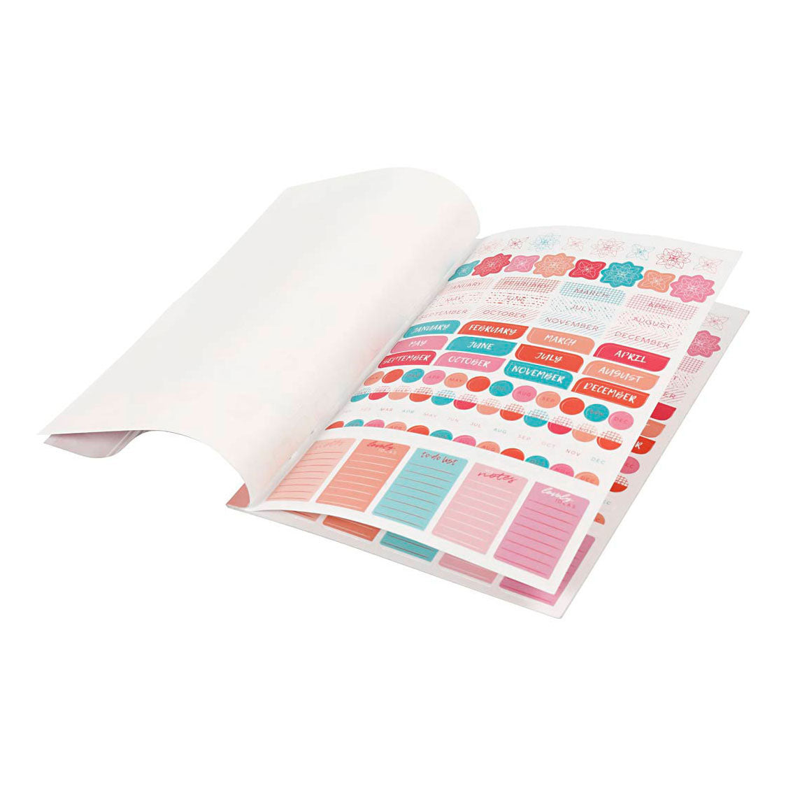 Creatief bedrijfsstickerboek aquarel a5 voor planner, 578st.