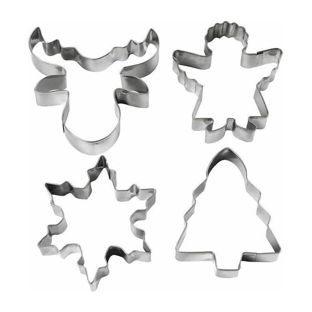 Creativ Company Uitsteekvormen kerstboom engel rendier sneeuwvlok H: 8 cm 4 stuks 1 doos