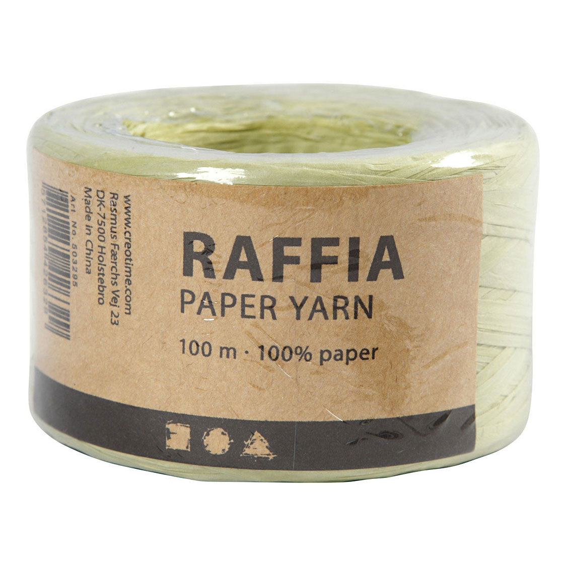 Creatief bedrijf papier raffia garen lichtgroen, 100m