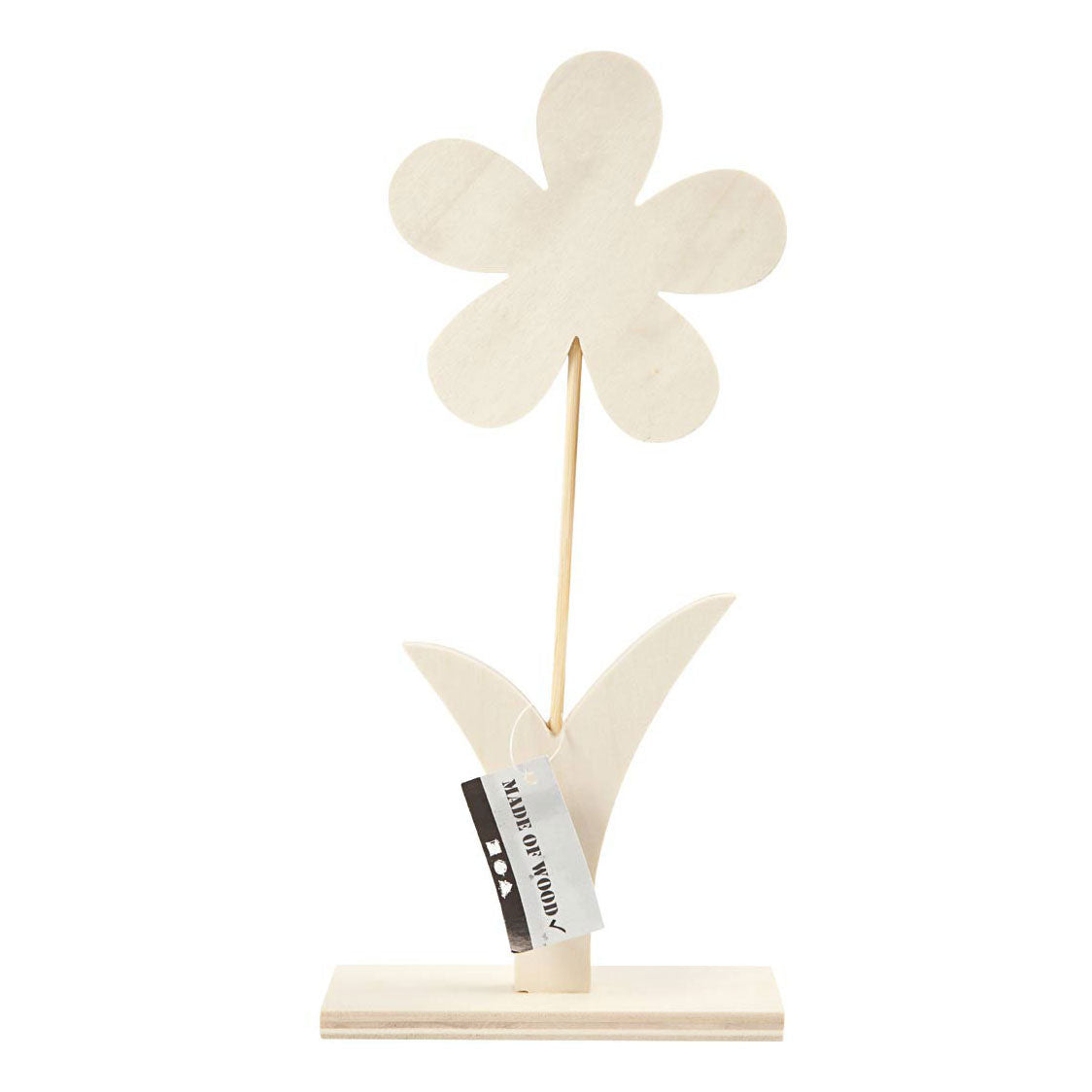 Creatief bedrijf houten bloem met voet, 26cm