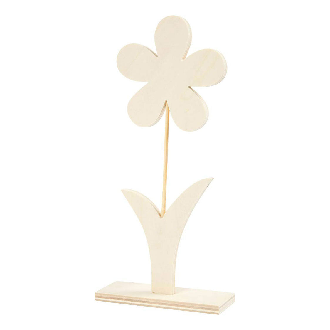 Creatief bedrijf houten bloem met voet, 26cm