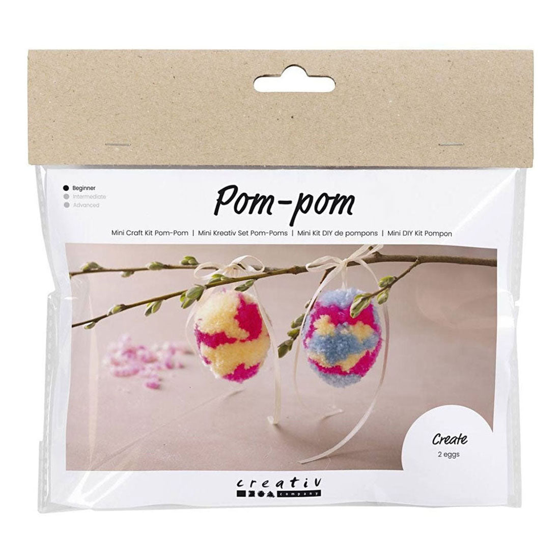 Creativ Company Mini hobbyset pompom eieren kleurrijk 1 doos