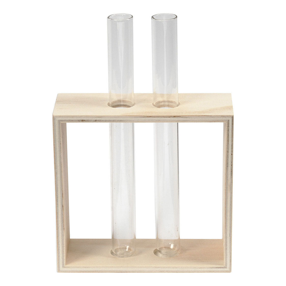 Creatief bedrijf houten rek met reageerbuizen, 3dlg.